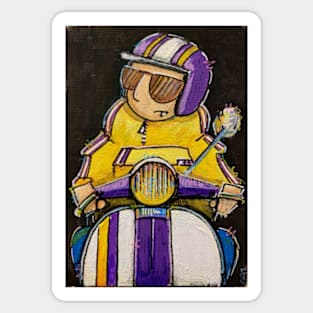 Retro Scooter, Classic Scooter, Scooterist, Scootering, Scooter Rider, Mod Art Sticker